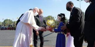 Baghdad, 5 marzo: Viaggio Apostolico di Papa Francesco in Iraq, 5-8 marzo, visita di cortesia al Presidente della Repubblica nello studio privato del Palazzo Presidenziale