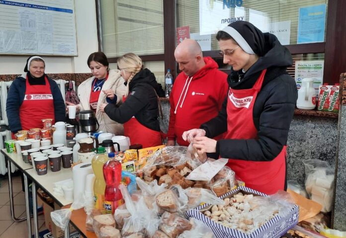 centro di accoglienza per sfollati organizzato dalla Caritas-Spes Ucraina