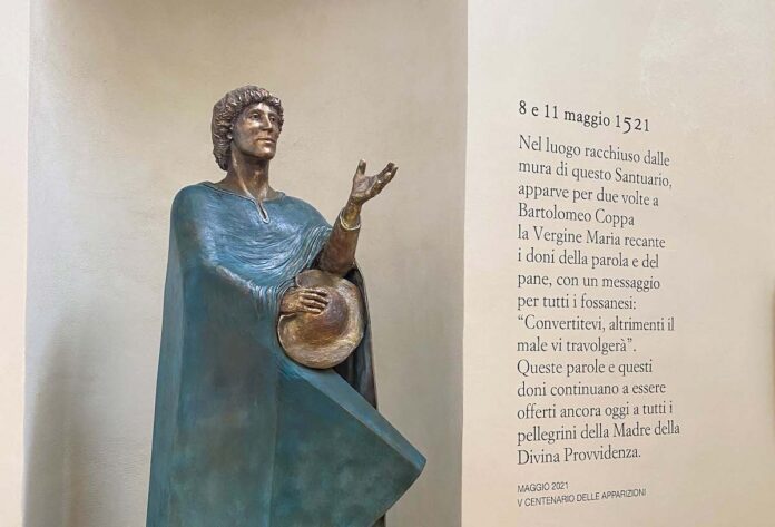 Santuario di Cussanio - Statua di bronzo di Bartolomeo Coppa